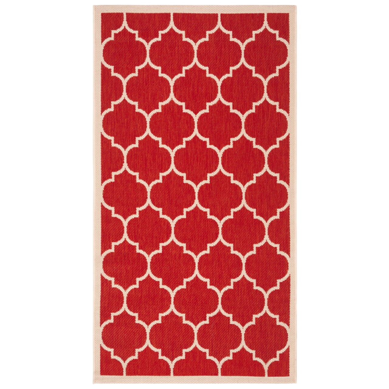 Safavieh Outdoor Cy6914-248 Courtyard Collection Red / Bone Rug Area Rug Carpet
